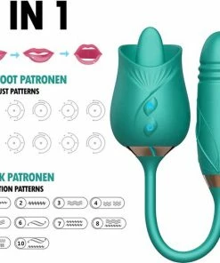 GAVURY GREEN INTENSE VIBRATOR Mannen En Vrouwen - Likt En Stotend 10 Vibratie Standen Groene Siliconen Vibrator - Clitoris Stimulator Intense Sex Orgasme Thrusting Dildo Lick Seksspeeltjes G-spot -Cottelli Collection Shop 550x538 1