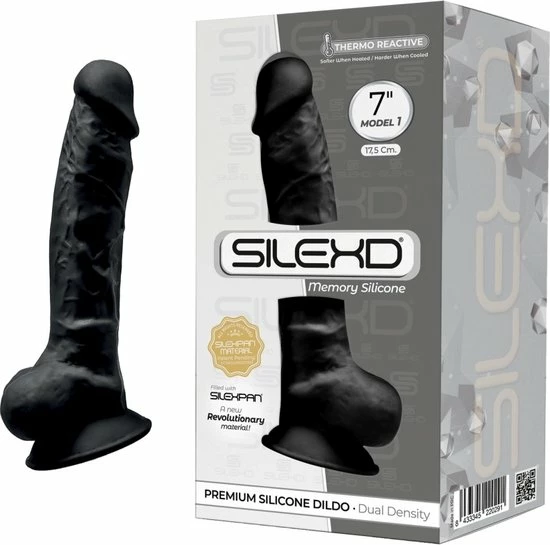 Silexd Dildo Dual Density Silicone Mod. 1 - 7 Black 1 Silexd Dildo Dual Density Silicone Mod. 1 - 7 Black