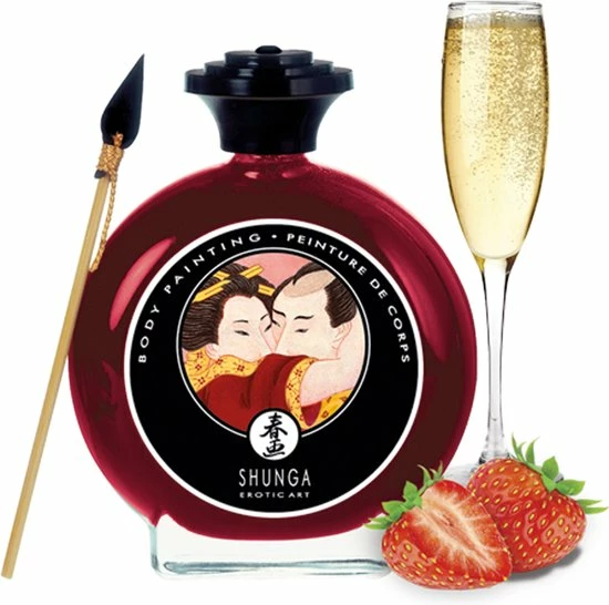 Shunga Eetbare Bodypaint Strawberry Wine 5 Shunga Eetbare Bodypaint Strawberry Wine - Afbeelding 5