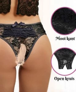 Seducia Kanten Slipje Met Open Kruis - Zwart - Maat M/L 7 Seducia Kanten Slipje Met Open Kruis - Zwart - Maat M/L -Cottelli Collection Shop 550x550 162