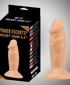 Power Escorts - Rocket John - Realistische Dildo - 4.5 Inch / 11.5 Cm - BR79 - Beige - Klein Maar Vet