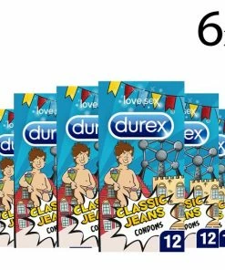 Durex Condooms Classic Jeans Belgische Stijl - Condooms Met Extra Glijmiddel - 12 Stuks X6