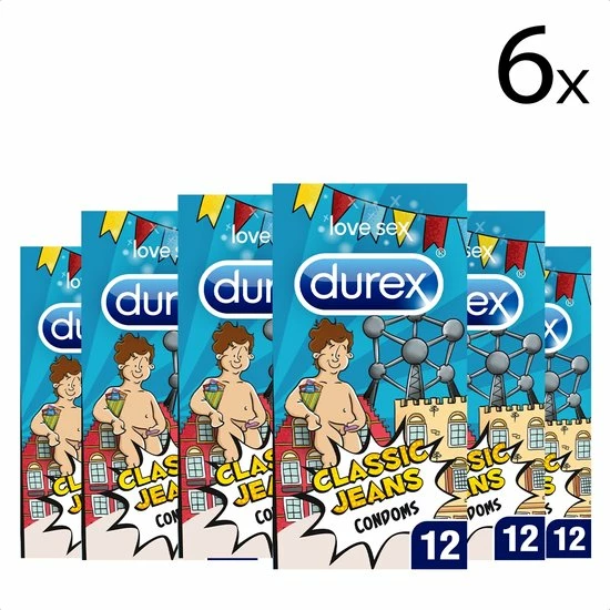 Durex Condooms Classic Jeans Belgische Stijl - Condooms Met Extra Glijmiddel - 12 Stuks X6 1 Durex Condooms Classic Jeans Belgische Stijl - Condooms Met Extra Glijmiddel - 12 Stuks X6