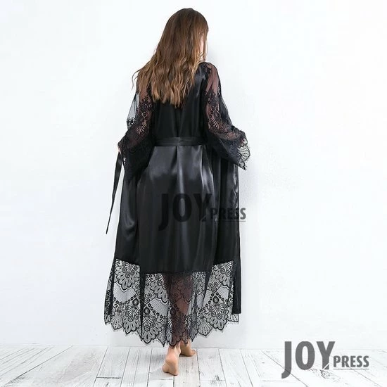 JoyPress Sexy Kimono Dames Medium ( Zwart ) 3 JoyPress Sexy Kimono Dames Medium ( Zwart ) - Afbeelding 3