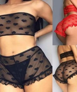 Cheaperito Lingerie Set Met Hartjes Patroon I Sexy Lingerie I 2-Delig I Kanten Set I Ondergoed En Topje I Rood -Cottelli Collection Shop 550x550 41