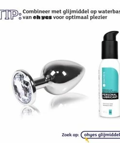 OHYES Metalen Buttplugs Voor Mannen En Vrouwen - Anal & Butt Plug - Buttplug Metaal SMALL - Helder/Wit S -Cottelli Collection Shop 550x550 69