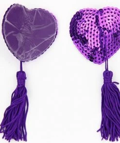 Merkloos Tepelkwastjes/Tepelklemmen/Hartvormig "Paars"/BDSM/SM