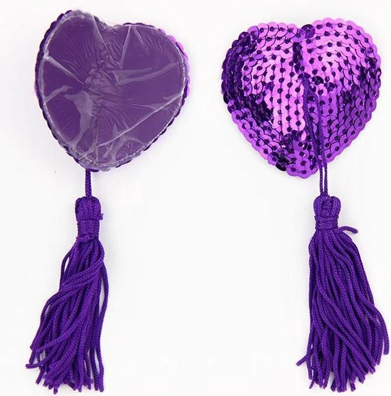 Merkloos Tepelkwastjes/Tepelklemmen/Hartvormig "Paars"/BDSM/SM 1 Merkloos Tepelkwastjes/Tepelklemmen/Hartvormig "Paars"/BDSM/SM