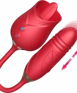 Merkloos Luxe Vibrator Op En Neer Samen Met Tong In Een Roos - Luxe SexToys Vrouwen - Clitoris Gspot Stimulator - Groen -Cottelli Collection Shop 550x559 3