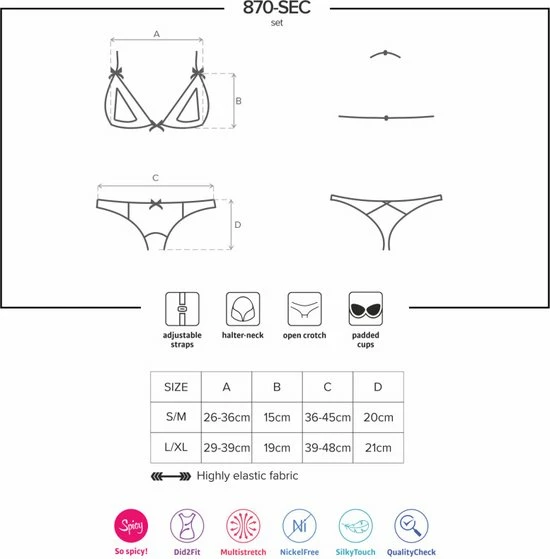 Obsessive BH Met Open Cups En Open Kruis String- Erotische Lingerieset - Maat L/XL - Rood 15 Obsessive BH Met Open Cups En Open Kruis String- Erotische Lingerieset - Maat L/XL - Rood - Afbeelding 15