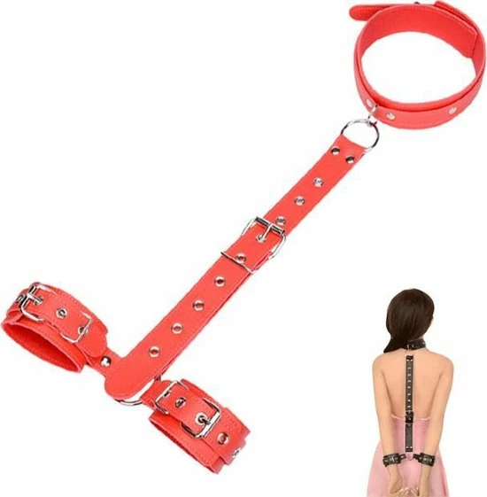 WiseGoods - Erotische Nekriem Met Handboeien - Seks Handboeien - SM Bondage - Sex Toys - Seksspeeltjes Voor Koppels - Rood 1 WiseGoods - Erotische Nekriem Met Handboeien - Seks Handboeien - SM Bondage - Sex Toys - Seksspeeltjes Voor Koppels - Rood