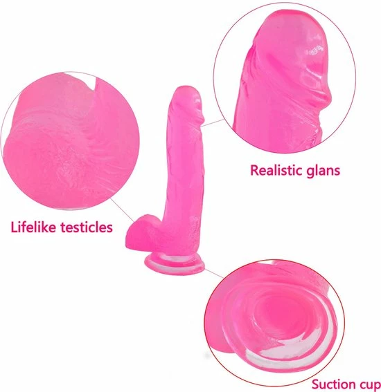 Lovetoy Jelly Studs Crystal Dildo 20 X 4.5 Cm - Roze 5 Lovetoy Jelly Studs Crystal Dildo 20 X 4.5 Cm - Roze - Afbeelding 5