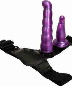 TipsToys Strap On Voorbind Dildo - Buttplug SexToys Paars -Cottelli Collection Shop 550x575 2