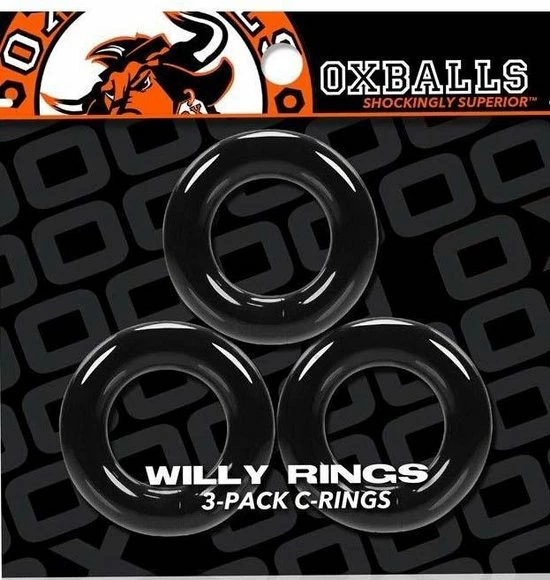 Oxballs - Willy Rings 3-pack Cockrings Zwart 4 Oxballs - Willy Rings 3-pack Cockrings Zwart - Afbeelding 4