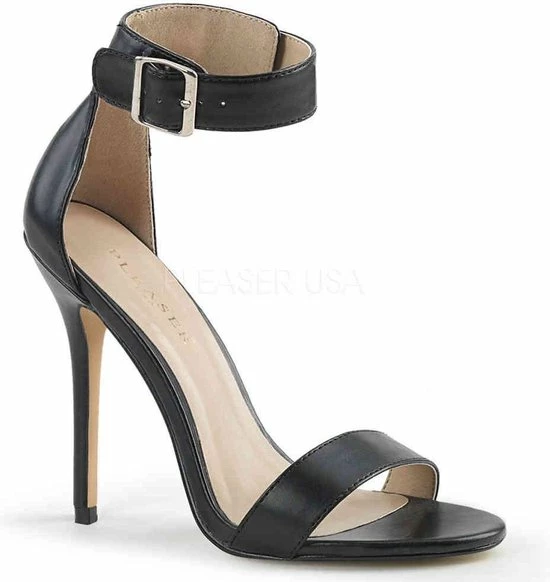 Pleaser EU 37 = US 7 | AMUSE-10 | 5 Heel, Closed Back Sandal W/ Buckled Ankle Strap 1 Pleaser EU 37 = US 7 | AMUSE-10 | 5 Heel, Closed Back Sandal W/ Buckled Ankle Strap
