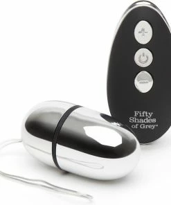 Fifty Shades Relentless Vibrations Remote Control Pleasure Egg - Zwart/ Zilver