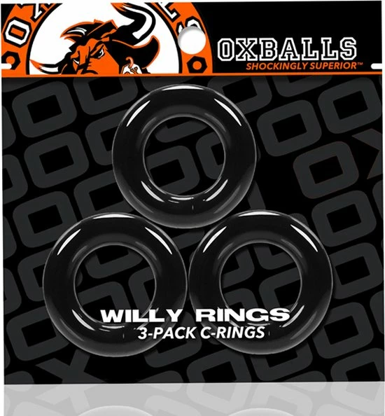 Oxballs - Willy Rings 3-pack Cockrings Zwart 2 Oxballs - Willy Rings 3-pack Cockrings Zwart - Afbeelding 2