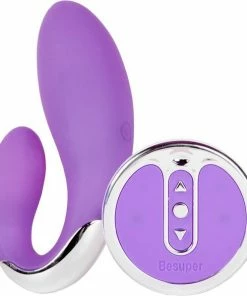 BeSuper 3 In 1 Vibrator - Met G-spot En Clitoris Stimulatie - Paars