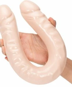 The Classics Doc Johnson Built In America Dubbele Dildo Veined Double Header White 18'' Wit - 45,21 Cm -Cottelli Collection Shop 550x599 3