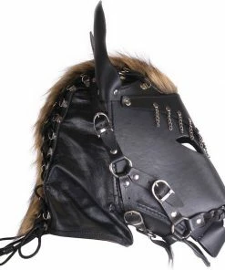 Kiotos Leather Paardenmasker Van Leer - Zwart -Cottelli Collection Shop 550x600 1