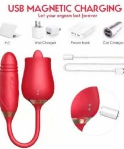 Merkloos Luxe Vibrator Op En Neer Samen Met Tong In Een Roos - Luxe SexToys Vrouwen - Clitoris Gspot Stimulator - Groen -Cottelli Collection Shop 550x614