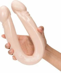 Doc Johnson Built In America Dubbele Dildo Smooth Double Header, White 18 Wit - 44,96 Cm -Cottelli Collection Shop 550x619