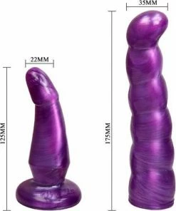 TipsToys Strap On Voorbind Dildo - Buttplug SexToys Paars -Cottelli Collection Shop 550x659