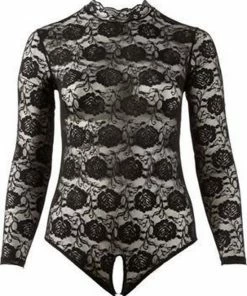 Cottelli Collection Cottelli Plus Size Kanten Body Met Erotisch Tintje En Open Kruis Voor Vleugje Spanning Maat XL - Zwart -Cottelli Collection Shop 550x671 2