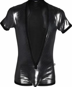 Andrew Christian Epic Bodysuit - Maat M - Zilver - Sexy Heren Outfit