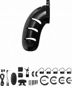 ManCageShots - ManCage Model 21 - Chastity - 4.5 - Cock Cage With Electro - Black 10 ManCageShots - ManCage Model 21 - Chastity - 4.5 - Cock Cage With Electro - Black -Cottelli Collection Shop 550x686 1