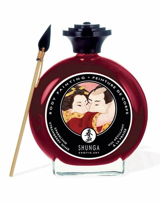 Shunga Eetbare Bodypaint Strawberry Wine 7 Shunga Eetbare Bodypaint Strawberry Wine - Afbeelding 7