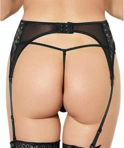 Merkloos Zwarte Leatherlook Jarretelgordel | Maat 44 | Sexy Lingerie -Cottelli Collection Shop 550x711 7