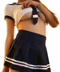 Luxury Play - Super Sexy Lingerie - Nacht Kleding - Erotische Kleding - Rollen Spel - Sexy School Meisje - Trendy Blauw - Bulk Verpakking - Nieuw Hot Sexy Lingerie - Medium/Large - LP10 -Cottelli Collection Shop 550x732