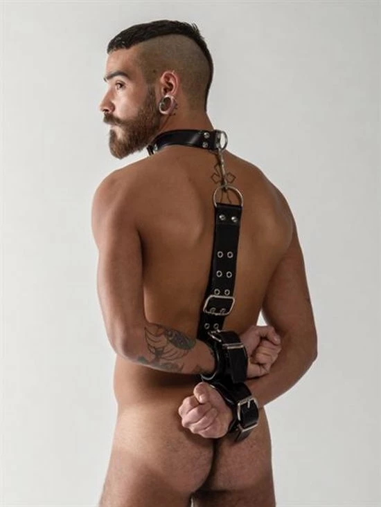 MisterB Mister B Leren Slaven Halsband Met Handboeien 3 MisterB Mister B Leren Slaven Halsband Met Handboeien - Afbeelding 3