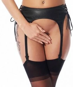 Rimba Bondage Play Leren Jarretelgordel Met Veters Aan De Zijkant M/L