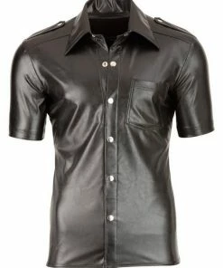 Svenjoyment Underwear Kunstleren Herenshirt Met Knopen -Cottelli Collection Shop 550x743 1