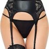Merkloos Zwarte Leatherlook Jarretelgordel | Maat 44 | Sexy Lingerie -Cottelli Collection Shop 550x745 4