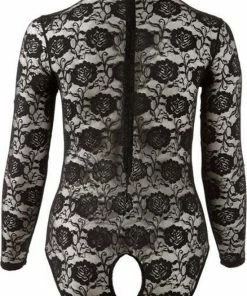 Cottelli Collection Cottelli Plus Size Kanten Body Met Erotisch Tintje En Open Kruis Voor Vleugje Spanning Maat XL - Zwart -Cottelli Collection Shop 550x770 4