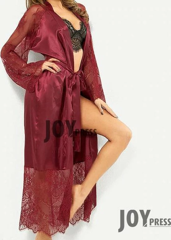 JoyPress Sexy Kimono Dames Medium ( Zwart ) 4 JoyPress Sexy Kimono Dames Medium ( Zwart ) - Afbeelding 4
