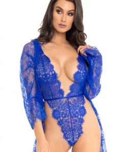 Leg Avenue Floral Lace Teddy & Robe -Cottelli Collection Shop 550x779 45