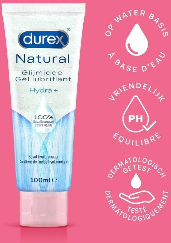 Durex Natural Hydra + - 100% Natuurlijk - Waterbasis Glijmiddel - 100 Ml 2 Durex Natural Hydra + - 100% Natuurlijk - Waterbasis Glijmiddel - 100 Ml - Afbeelding 2