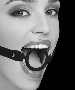 Merkloos Silicone Ring Gag - With Adjustable Bonded Leather Straps -Cottelli Collection Shop 550x781 12
