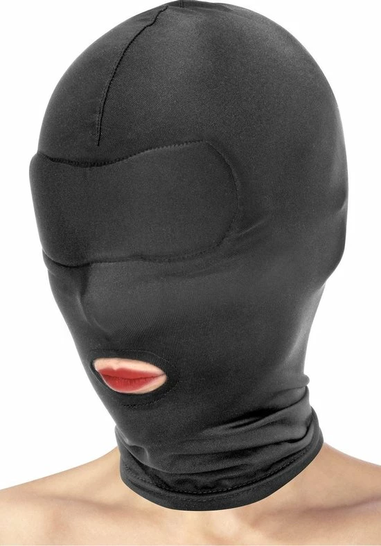 Fetish Tentation - Bondage Masker - Verstevigde Blinddoek - Vrije Mond - Zwart 2 Fetish Tentation - Bondage Masker - Verstevigde Blinddoek - Vrije Mond - Zwart - Afbeelding 2