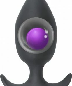 Merkloos Lola Toys - SpiceItUp! - Insatiable - Ronde Buttplug Met Bewegend Balletje - Anaalplug Met Handgreep - 100% Siliconen - 10.5cm X 4cm - Donker Grijs -Cottelli Collection Shop 550x823 7