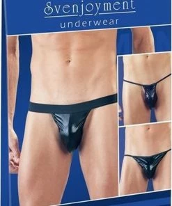 Svenjoyment Underwear 3-Delige Wetlook String Set - Heren Lingerie - Slips & Boxershorts - Zwart - Discreet Verpakt En Bezorgd -Cottelli Collection Shop 550x834