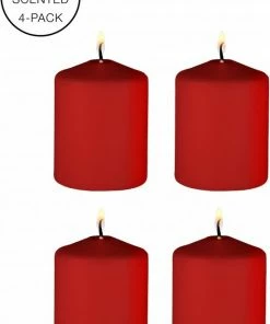 Merkloos Tease Candles - Sinful Smell - 4 Pieces - Red